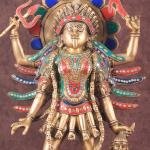 Pure Brass Kali Mata Idol with Stonework | 18" Four-Armed Divine Art | 9.5kg Sacred Masterpiece | Meenakari Beauty | Jaipurio